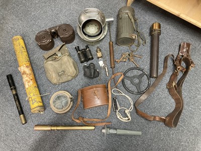 Lot 156 - WWII Collectables. WWII RAF brass telescope, 1942 and other items