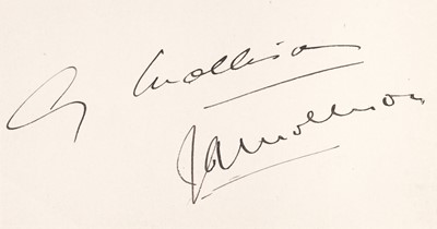 Lot 8 - Amy Johnson and Jim Mollison joint signatures, circa 1930s