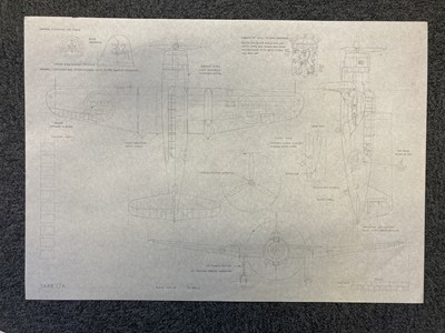 Lot 1 - Aircraft Technical Diagrams. Technical drawings & printed diagrams of aircraft, late 20th c.