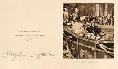 Lot 242 - George VI (1895-1952) & Elizabeth (1900-2002). Christmas card for 1948/49