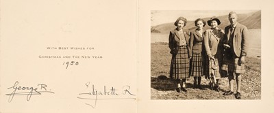 Lot 243 - George VI (1895-1952) & Elizabeth (1900-2002). Christmas card for 1949/50