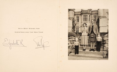 Lot 245 - Elizabeth II (1926-2022) & Prince Philip (1921-2021). Christmas card, [1952]