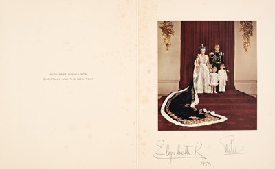 Lot 246 - Elizabeth II (1926-2022) & Prince Philip (1921-2021). Christmas card, 1953