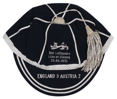 Lot 221 - England football cap. Nat Lofthouse Lion of Vienna commemorative cap