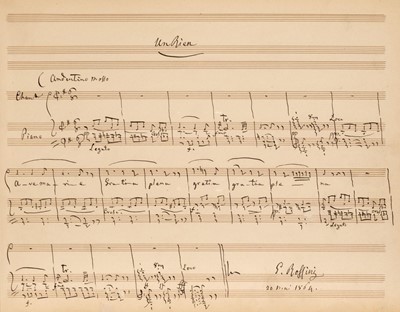 Lot 365 - Rossini (Gioachino Antonio, 1792-1868). Autograph Musical Manuscript of 'Un Rien'