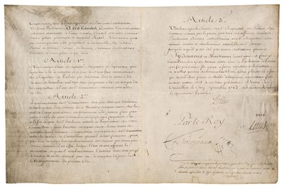 Lot 294 - Louis XV (1710-1774). Document Signed, 'Louis', Versailles, 5 September 1762