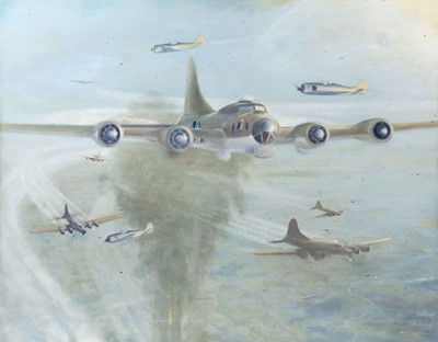 Lot 64 - Wykes (Terry). American bomber "Lady Fay", oil on board