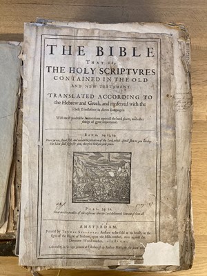 Lot 364 - Bible [English]. The Bible that is, the Holy Scriptures..., Amsterdam: Thomas Stafford, 1640