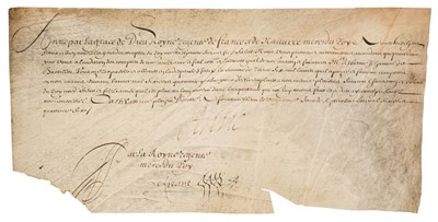 Lot 282 - Anne of Austria (1601-1666). Document Signed as regent of France, 'Anne', Fontainebleau