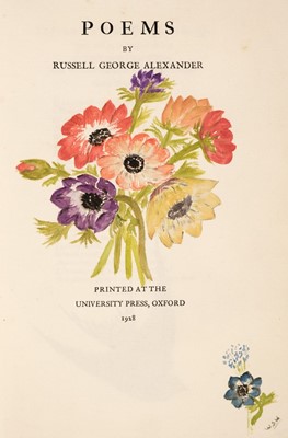 Lot 497 - Alexander (Russell George). Poems, Oxford: University Press, 1928, extra-illustrated