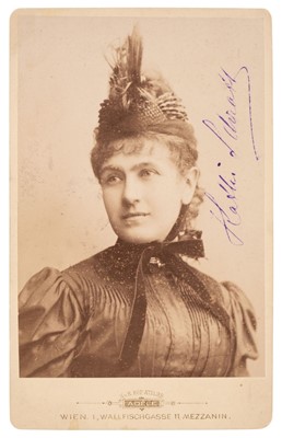 Lot 312 - Schratt (Katharina, 1853-1940). Signed photograph, 'Katti Schratt', c. 1886