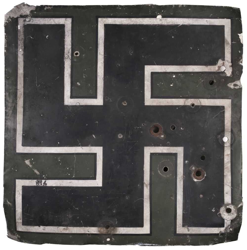 Lot 231 - Luftwaffe Panel. WWII German Luftwaffe aircraft swastika panel