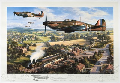 Lot 62 - Trudgian (Nicholas). Tangmere Hurricanes, colour print numbered 11/50