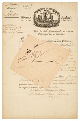 Lot 302 - Napoleon I (1769-1821). Autograph Endorsement Signature, Fontainebleau, 13 September 1810