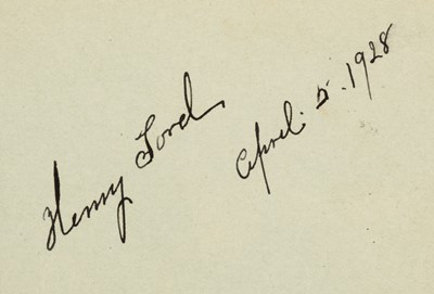 Lot 340 - Ford (Henry, 1863-1947). Autograph Signature, 'Henry Ford'