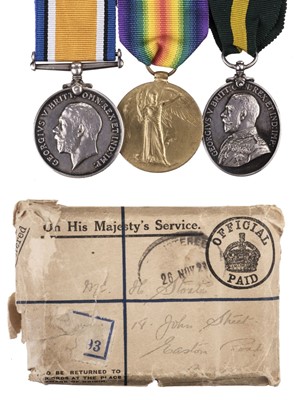 Lot 281 - Three: Private H. Stoate, Gloucestershire Regiment