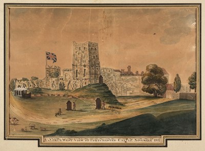 Lot 189 - North West View of Portchester Castle, November 1817..., watercolour, and two others