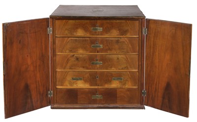 Lot 357 - Campaign Chest. A French mahogany and brass campaign chest, 19th century