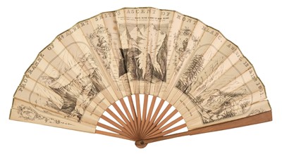 Lot 434 - Mont Blanc fan. Programme of Mr. Albert Smith's Ascent of Mont Blanc, August, 12th & 13th, 1851
