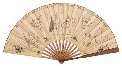 Lot 434 - Mont Blanc fan. Programme of Mr. Albert Smith's Ascent of Mont Blanc, August, 12th & 13th, 1851