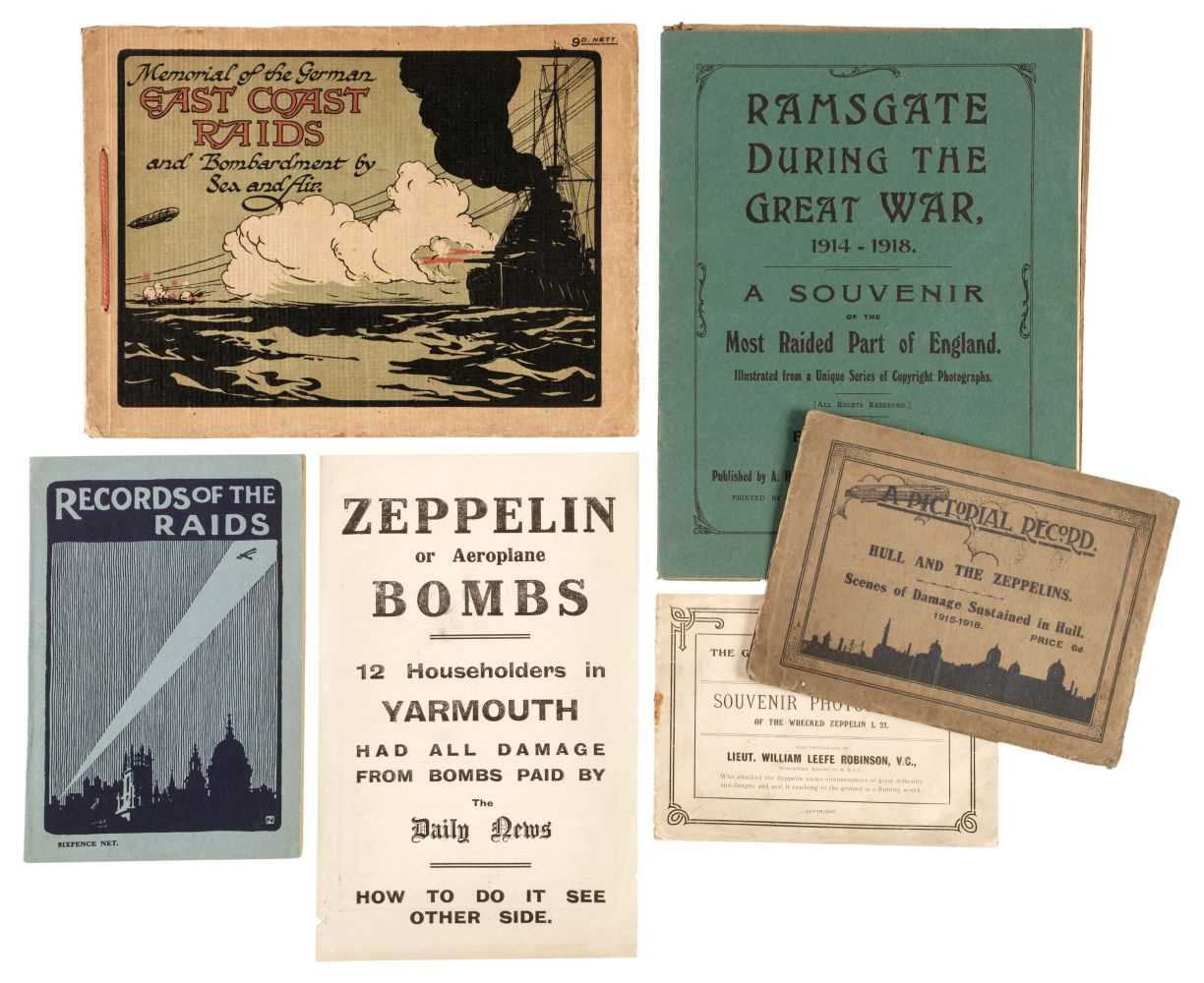 Lot 83 - Zeppelin Raids. A collection of WWI Zeppelin Raid related ephemera