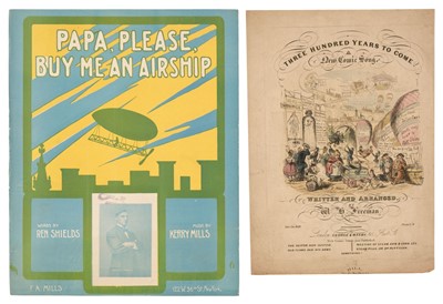 Lot 102 - Sheet Music. Approx. 100 pieces of sheet music with an aviation theme, lmid 19th-early 20th c.