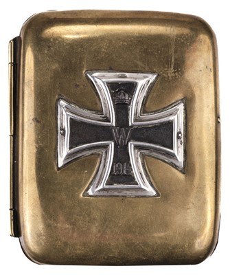 Lot 270 - Imperial Germany, Iron Cross 1914 brass cigarette case