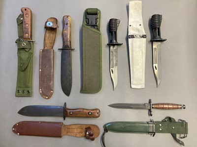 Lot 330 - Fighting Knives. Military Survival Knife by Joseph Rodgers and other knives