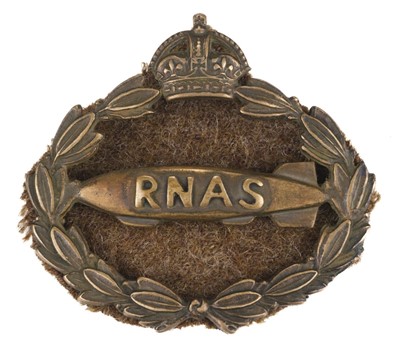 Lot 100 - Royal Naval Air Service. WWI period brass cap badge