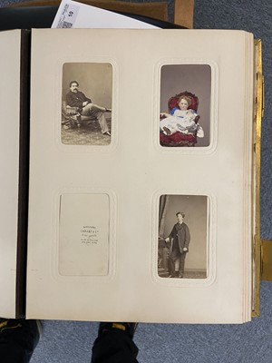 Lot 10 - Cartes de Visite. An album containing approximately 110 window-mounted carte-de-visite portraits