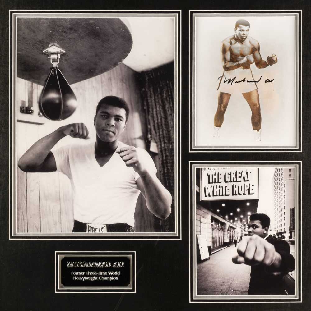 Lot 391 - Ali (Muhammad, 1942-2016). Signed gold-toned photograph, c. 1990s