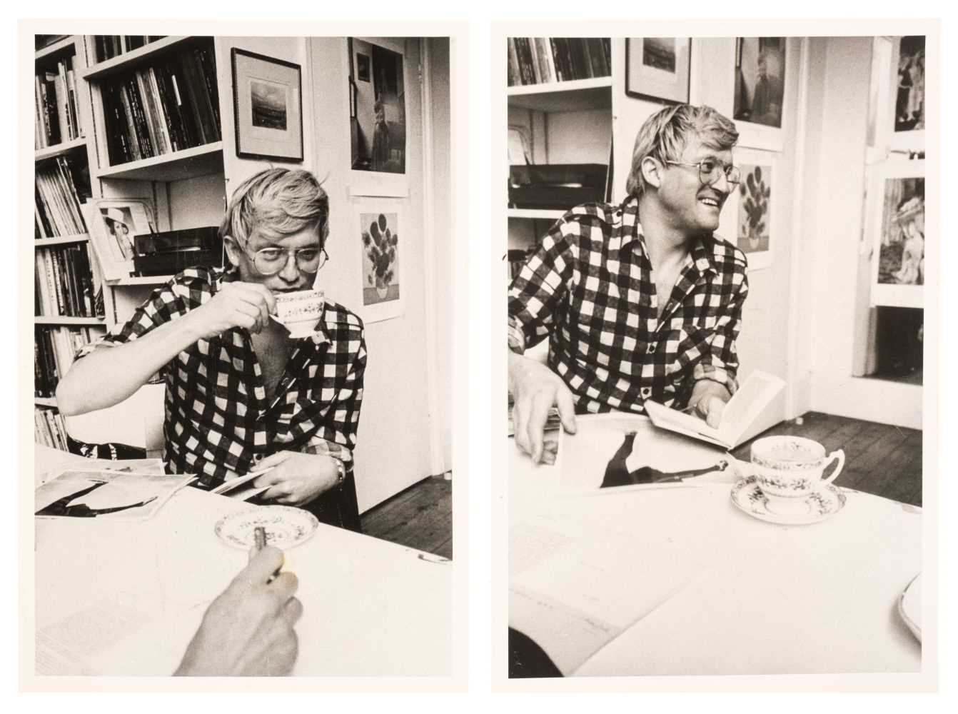 Lot 149 - Hockney (David, born 1937). Two photographs of the artist David Hockney by Raymond Foye, 1981