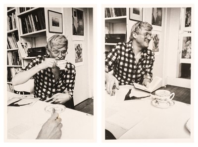 Lot 149 - Hockney (David, born 1937). Two photographs of the artist David Hockney by Raymond Foye, 1981