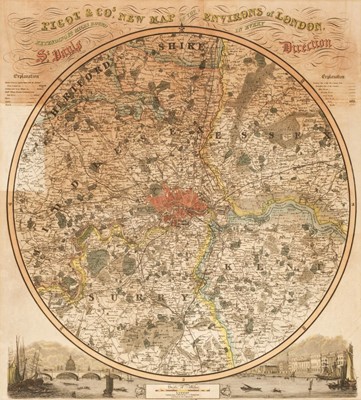 Lot 110 - London. Pigot (James), Pigot & Co.s New Map of the Environs of London..., 1839