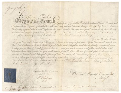 Lot 230 - George IV (1762-1830). Document Signed by King George IV, ‘George R’