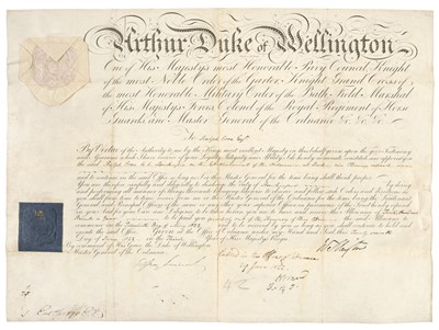 Lot 319 - Wellesley (Arthur, 1769-1852). Document Signed, ‘Wellington’