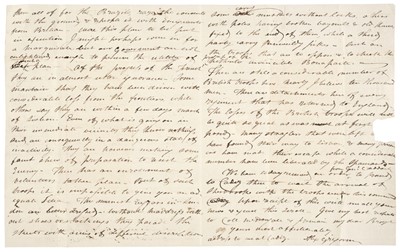 Lot 306 - Peninsular War. Autograph Letter Signed, ‘Alex Gregorson’, Lisbon, 8 March 1809