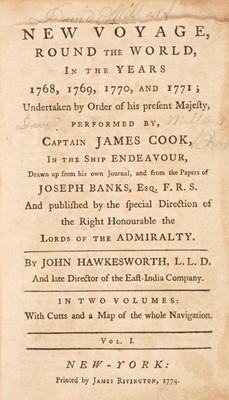 Lot 14 - Hawkesworth (John). New Voyage, Round the World, vol 1 only, 1774