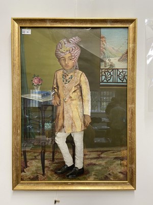 Lot 90 - Bhuj (Chatar, 1895-1975). Portrait of an Udaipur prince, c. 1950