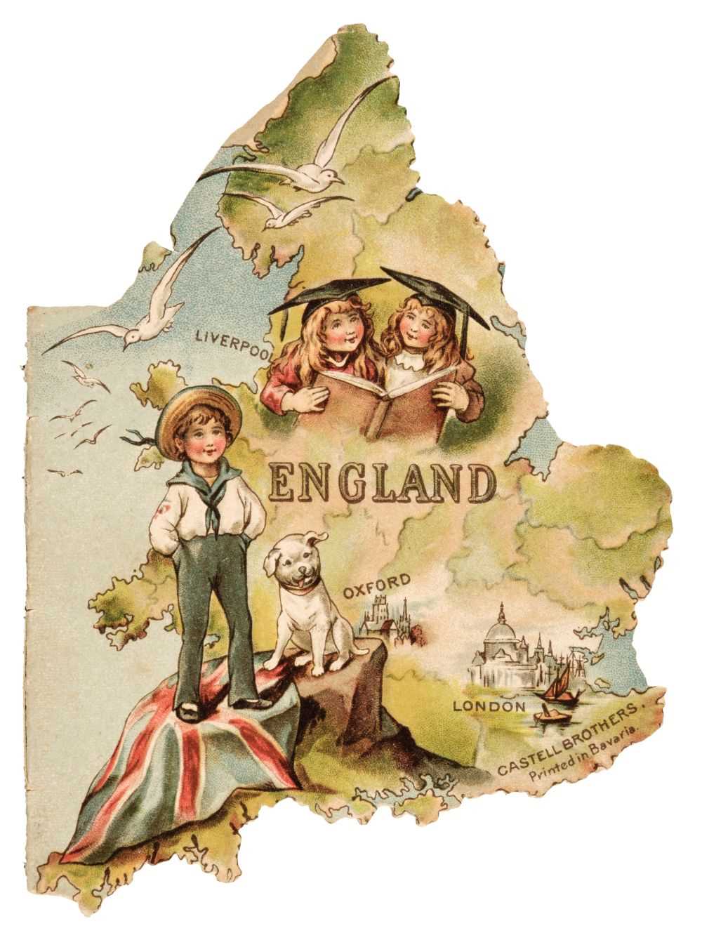 Lot 421 - Shape book. England and Ireland, by M.G., Castell Brothers, printed in Bavaria, circa 1890
