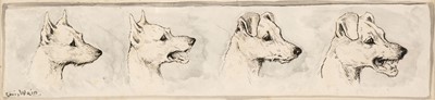 Lot 492 - Wain (Louis, 1860-1939). Studies of a Terrier, original pen, ink and watercolour