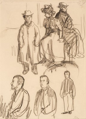 Lot 325 - John (Augustus, 1878-1961). Seated Figures, charcoal on paper