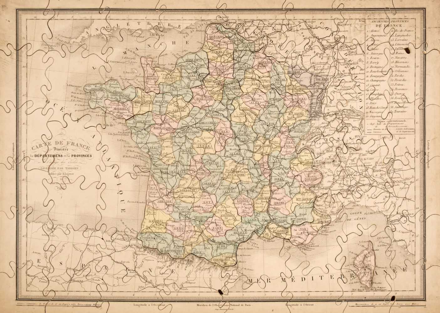 Lot 429 - Geographical puzzles. five geographical puzzles, engraved by Ambroise Tardieu, 19th century