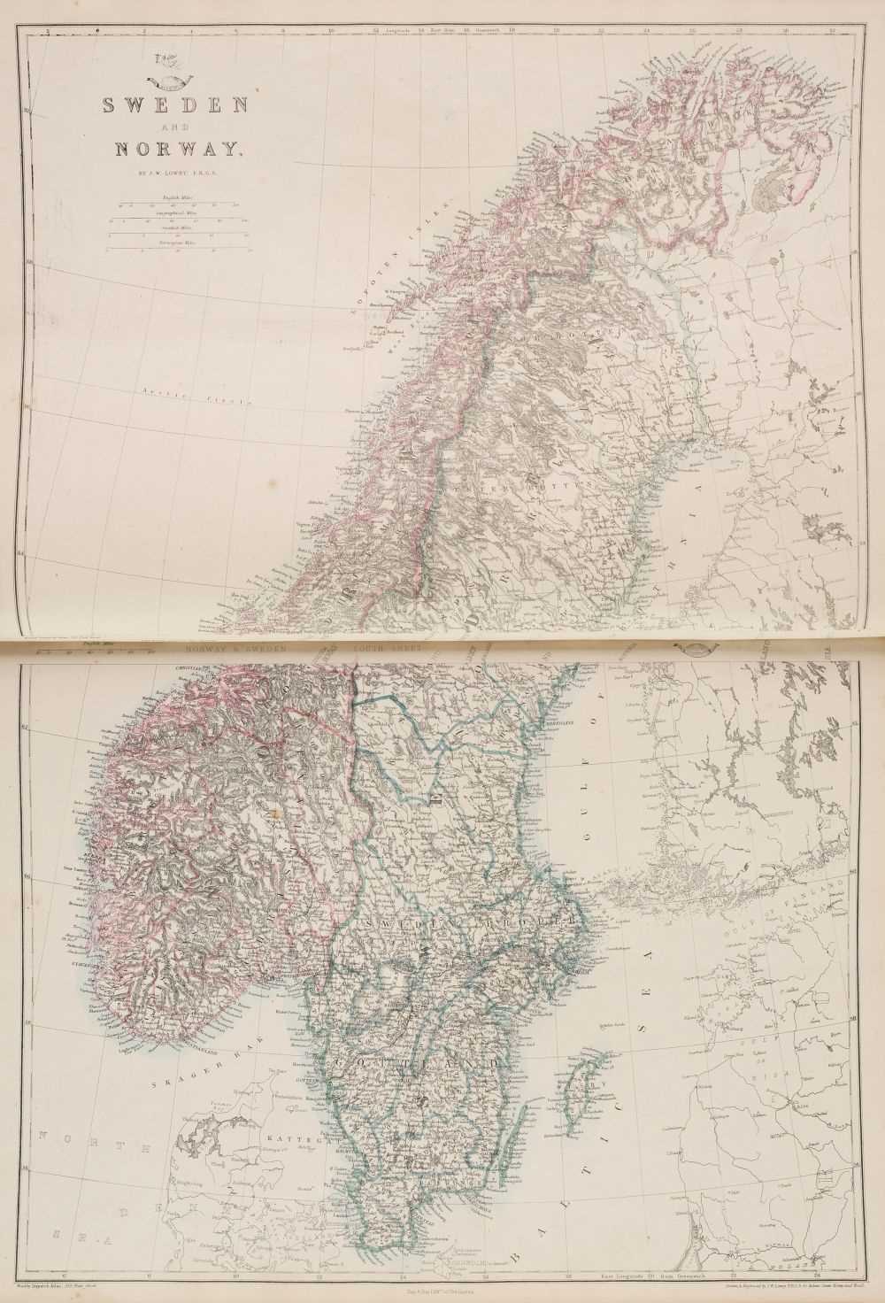 Lot 129 - Weller (Edward). Eighty Maps  from The Weekly Dispatch Atlas, circa 1865