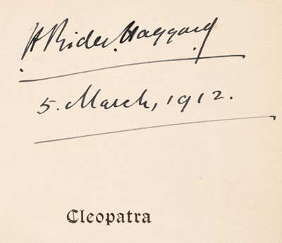 Lot 584 - Haggard (H. Rider). Cleopatra, signed, 1907