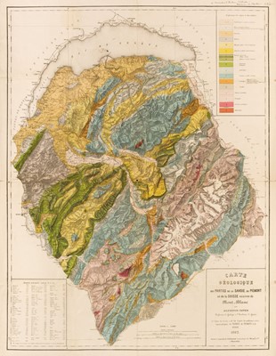 Lot 94 - Geological Map. Favre (Alphonse), Carte Geologique des Parties de la Savoie..., 1862