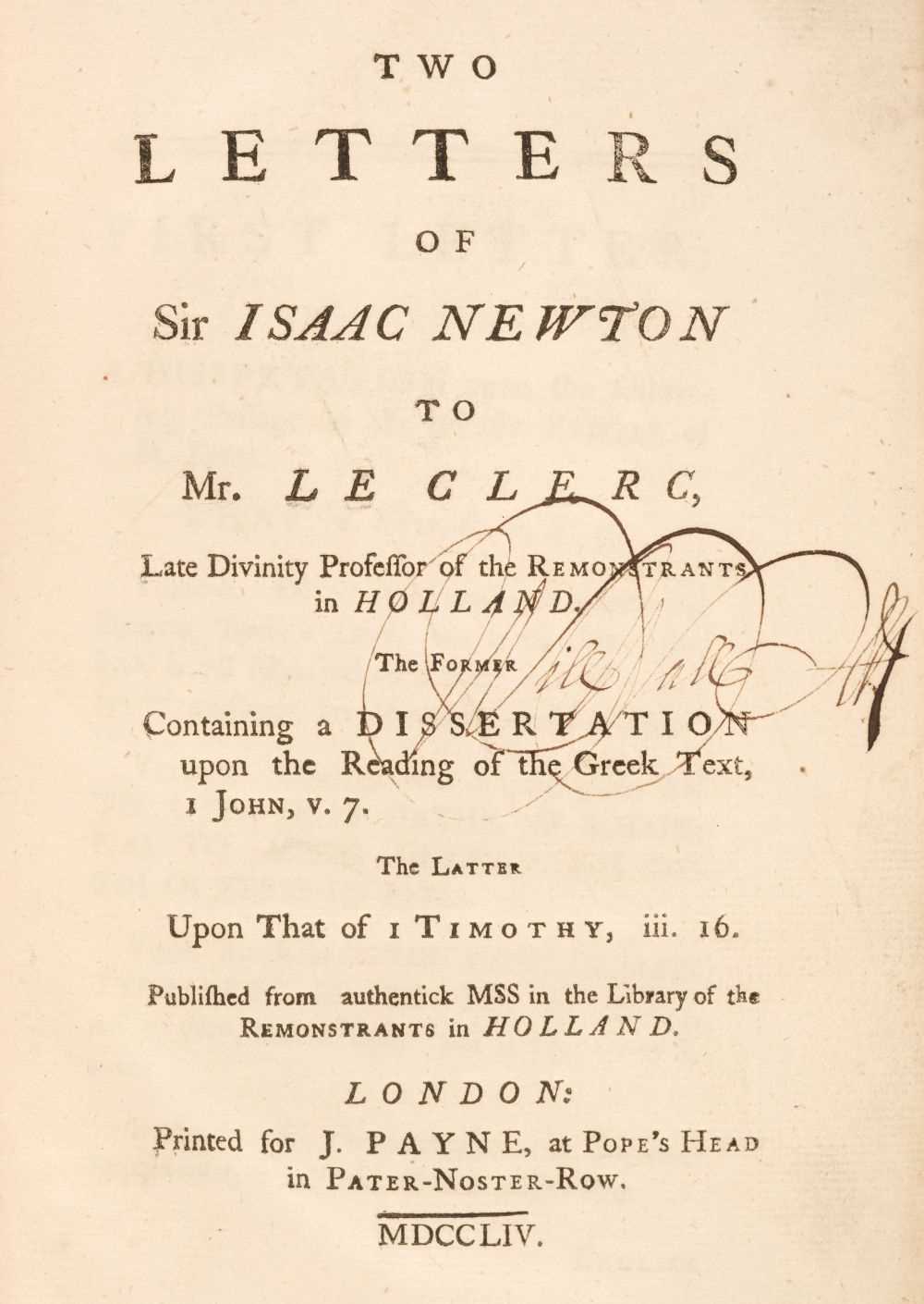 Lot 226 Newton Isaac Two Letters Of Sir Isaac lot-226-newton-isaac-two-letters-of-sir-isaac