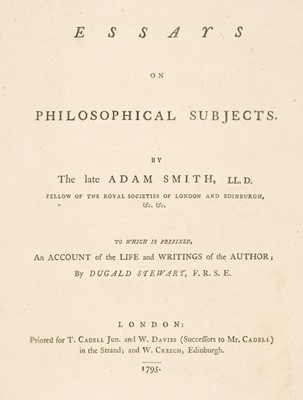 Lot 243 - Smith (Adam). Essays on Philosophical Subjects..., 1st edition, 1795