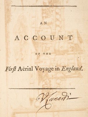 Lot 240 - Lunardi (Vincent). An Account of the First Aerial Voyage in England,.., 1st edition, 1784