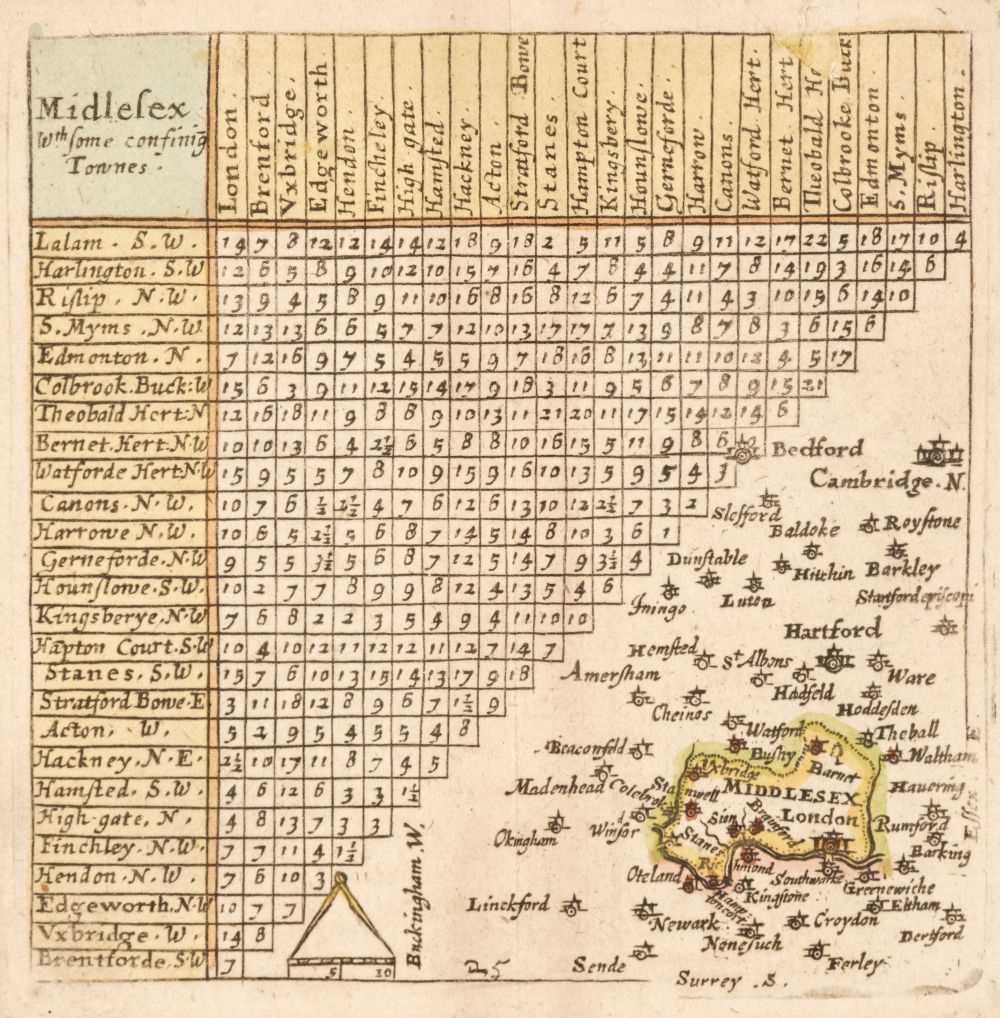 Lot 114 - Middlesex. A collection of 25 maps, 17th - 19th century